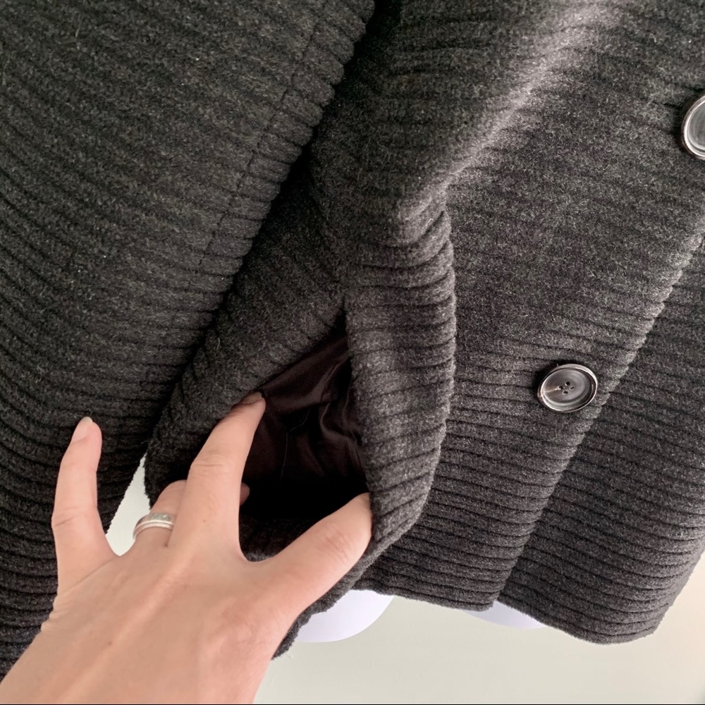 Akris Punto Stand Collar Ribbed Jacket Gray Size 8 - Picture 7 of 15